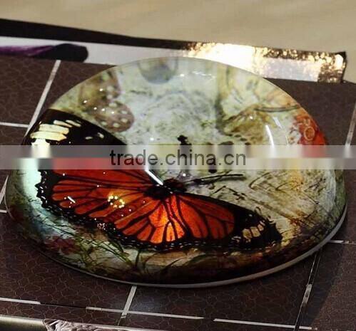 Butterfly clear crystal dome glass paperweight door gift wedding