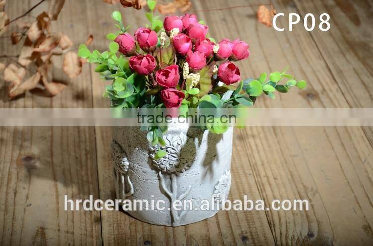 Unique design pot cement flower pot for plant garden pot