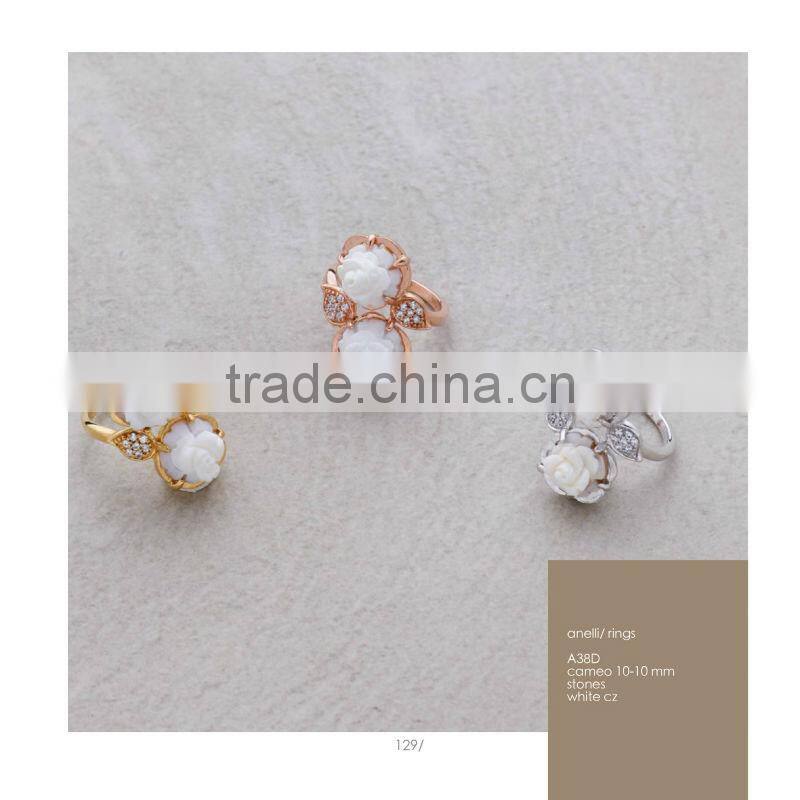 925 Sterling Silver Elegant Handmade Cameo Rose Rings Made in Italy A38 cameo 14mm