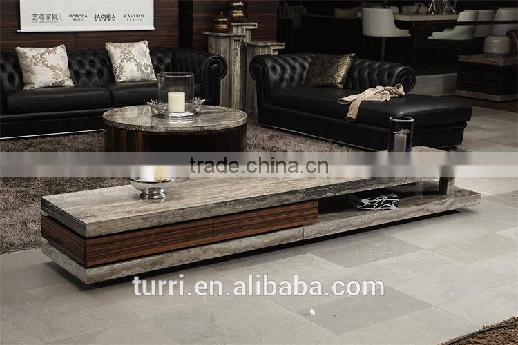 modern living room furniture nature marble travertine TV cabinet designs