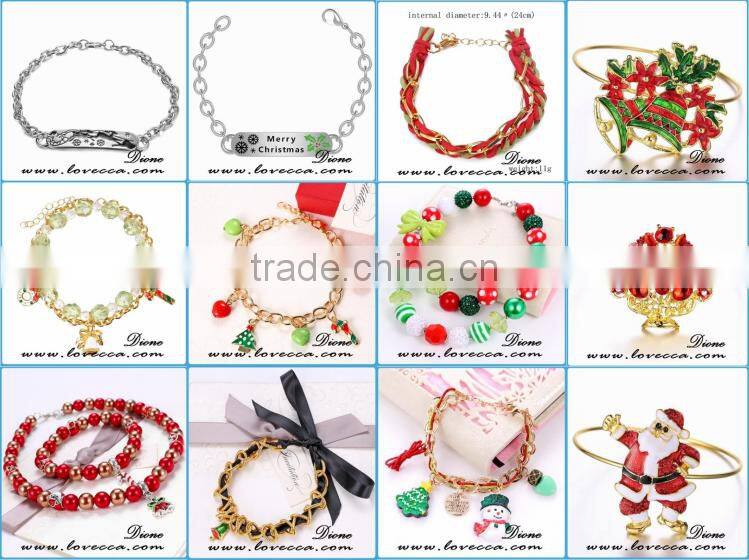 2016 latest design merry Christmas gift jewelry fashion link bracelets with santa claus and reindeer