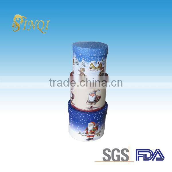 2014 new arrival christmas storage round cardboard gift box