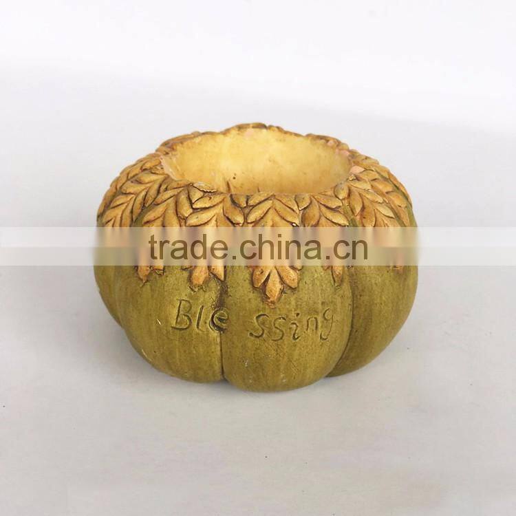 Custom halloween decor resin pumpkin candle holder