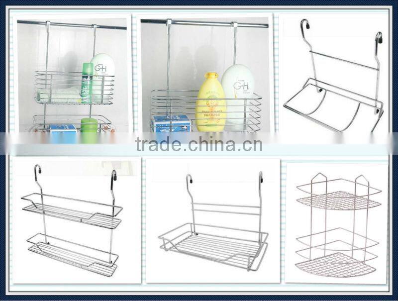 2-tier bath rack wall-mounted 2 tier bath storage rack bath shelf metal bath rack wire bath rack