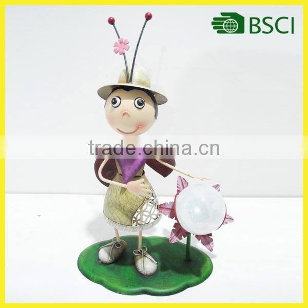 YS15140 Metal ladybird planter with led light