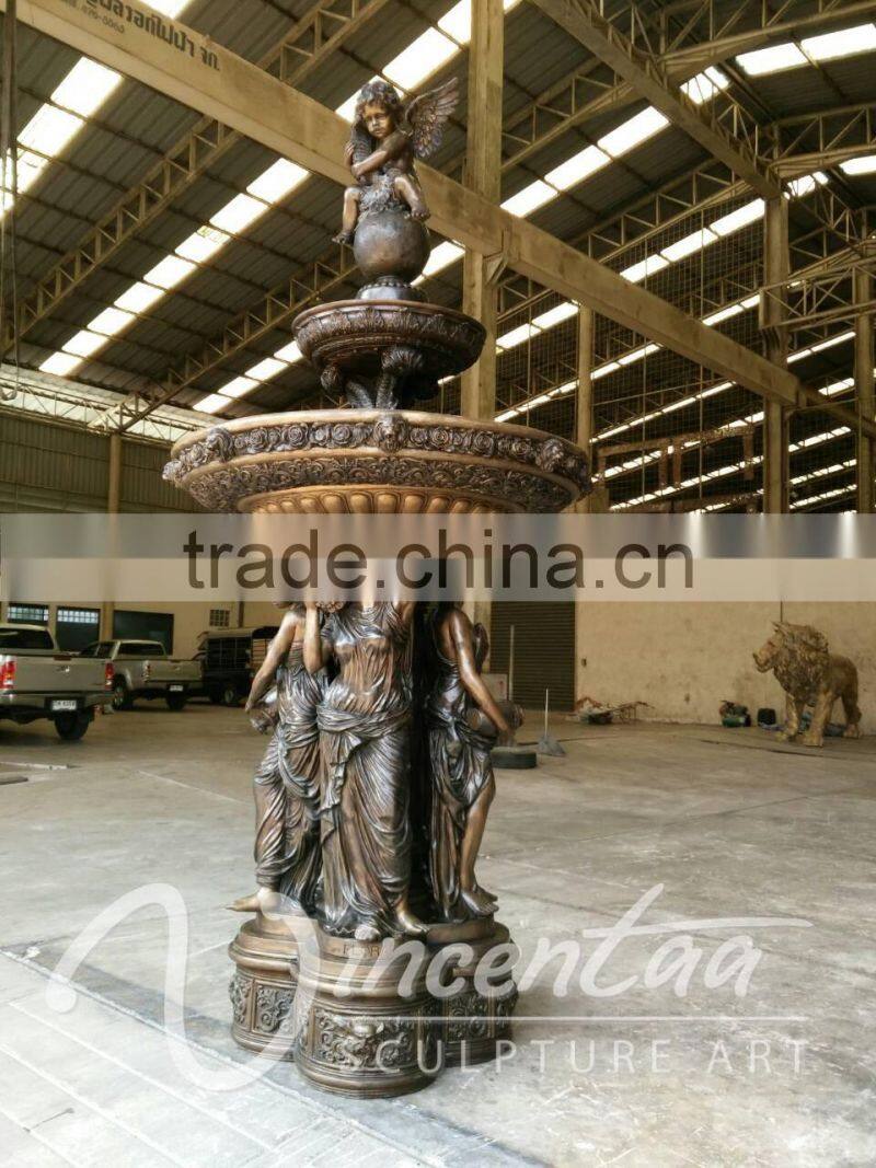 alibaba Supplier outdoor garden decoration sexy lady metal bronze fountain