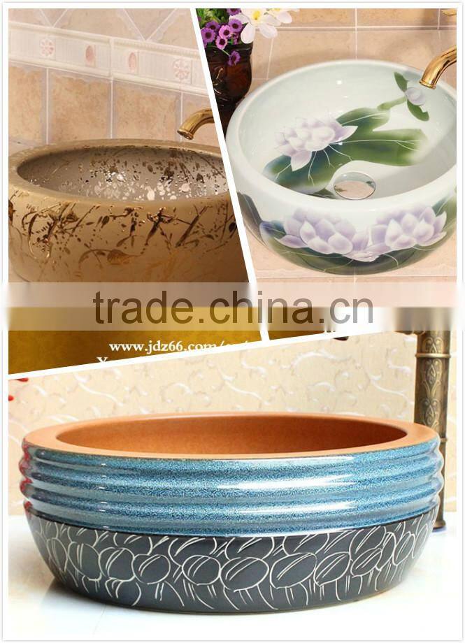 Art deep basin sink jingdezhen ceramic for bathroom kitchen use