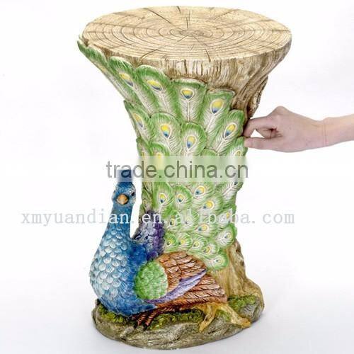 Bits and Pieces - Decorative Peacock Patio Side Table -Accent Table Realistic Peacock End Table Great for the Cabin Decoration -