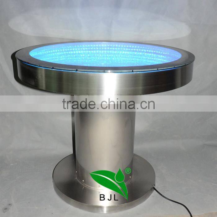 Beautiful battery driver Round Bar Table ,Fantastic LED light and water Bubble moving table