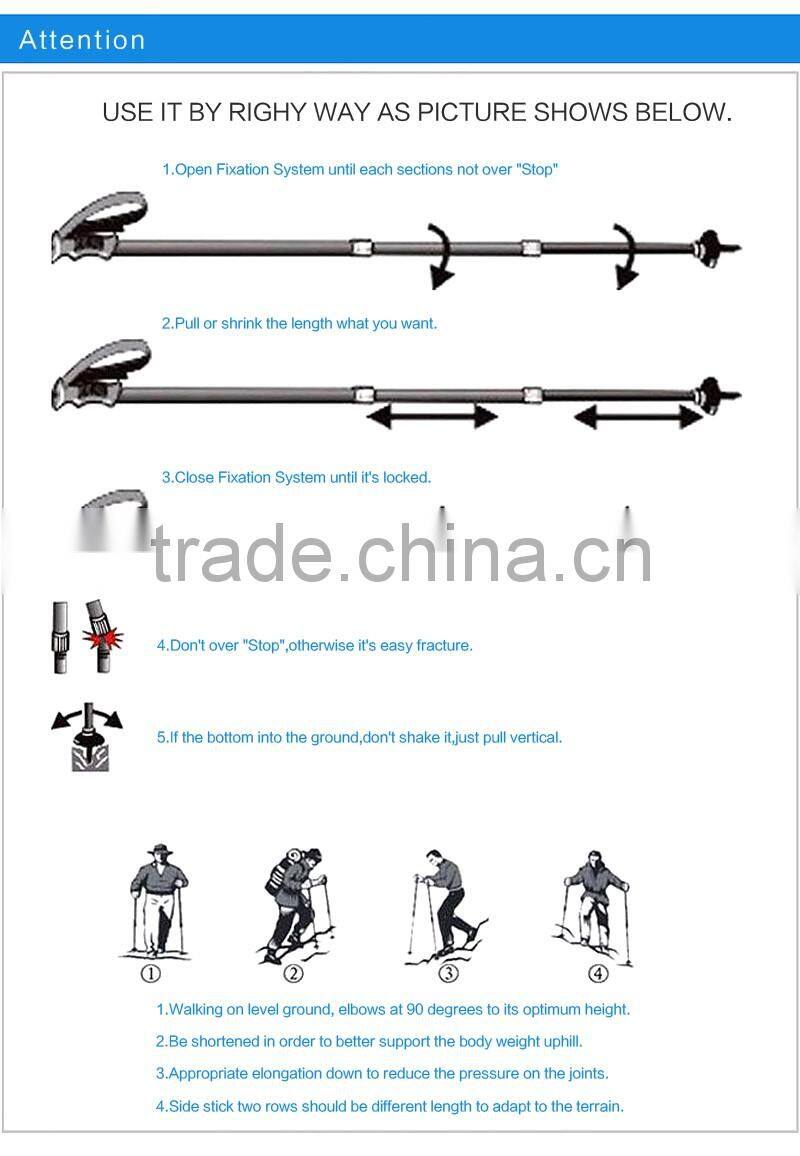 Top Quality Flexible Alpenstock hiking poles