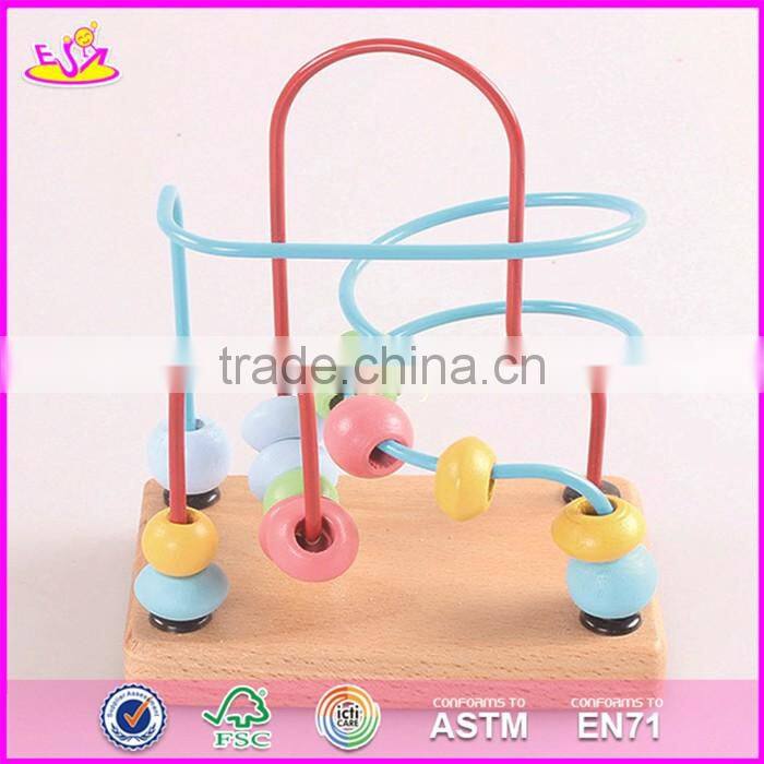 2017 new design educational kids play wooden toy bead maze W11B135