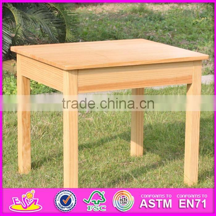 2016 new design natural solid wooden children table and chairs W08G172