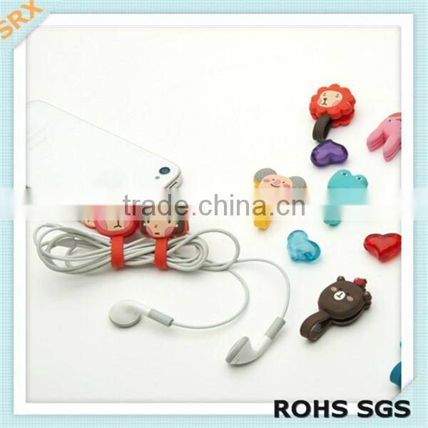 DIY cute shape earphone cable wire winder/earphone cable winder gift for kids
