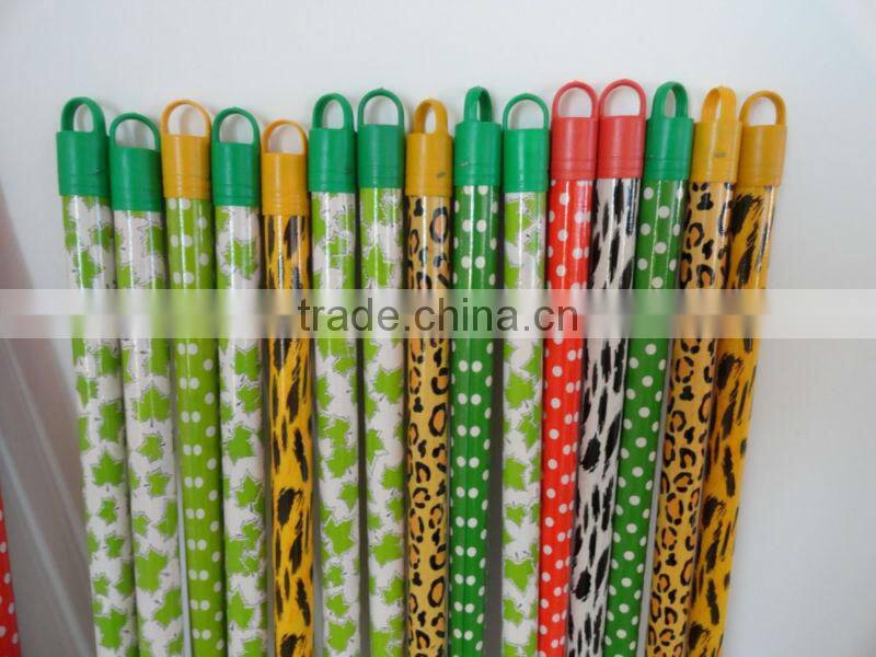 PVC Coated Wooden Cleaning Floor Mop Stick Handle with Various Caps