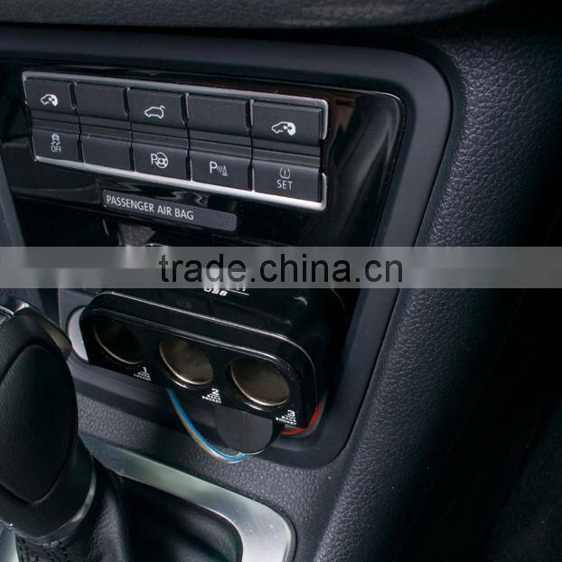 Car Charger 3 way Socket Adapter Plug with CE Certificate for Cell Phones , iPhones , iPads & Tablet