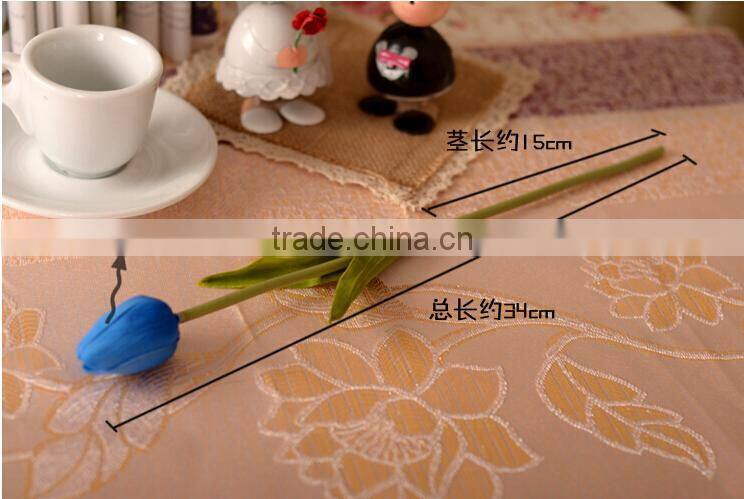 2016 Wholesale Artificial Tulip Flower Bouquet Real Touch Pu Popular Artificial Tulip For Holiday Parties