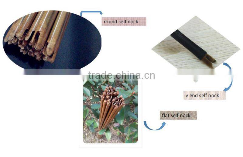 Black Tapered Bullet Arrow Points Crimped On Bamboo Shafts For Bow