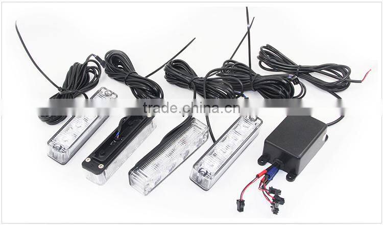 10-80V Amber LED Strobe Light Bars 16w 4pcs Combine Warning Light Bars