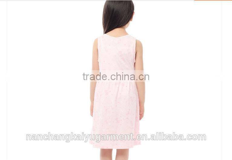 little girl cartoon printed 100% cotton nightgown
