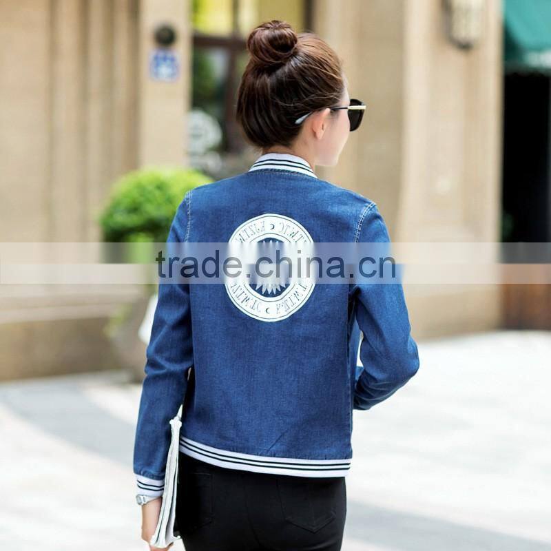 Wholesale long sleeves jeans women denim spring jacket for women