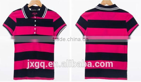 2014 new design hot sale cheap uniform with striped dry fit polo shirts wholesale