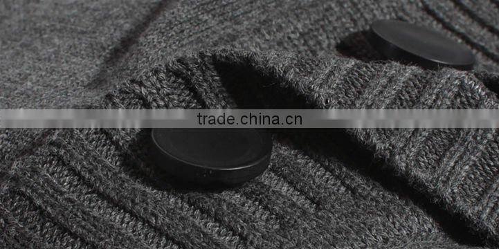 latest men's knitted double collar sweater