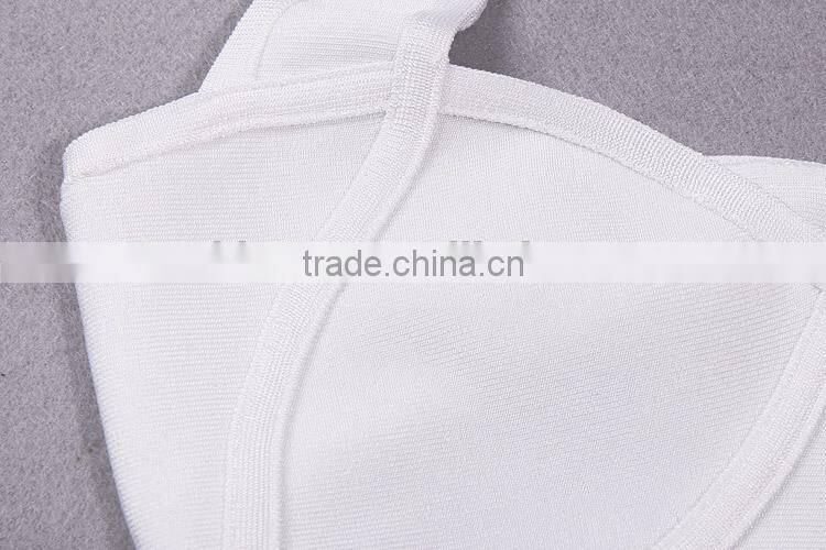 Sexy backless boycon bandage dress in white H1019