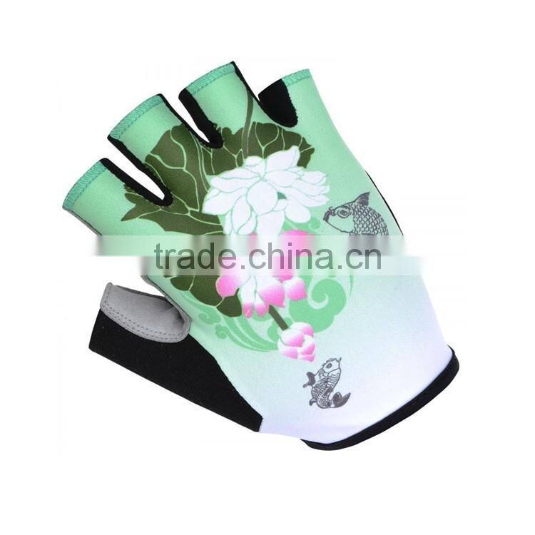 Wholesale Custom outdoor sports bike lycra half finger cycling gloves for riding