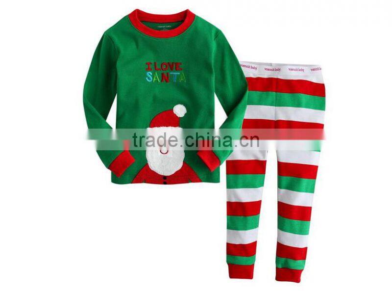 New arrival girls pajamas simple design childrens pajamas wholesale christmas pajamas