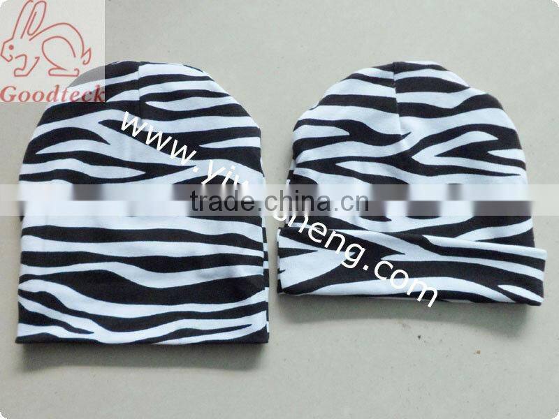 toddler black and white damask cotton baby hat