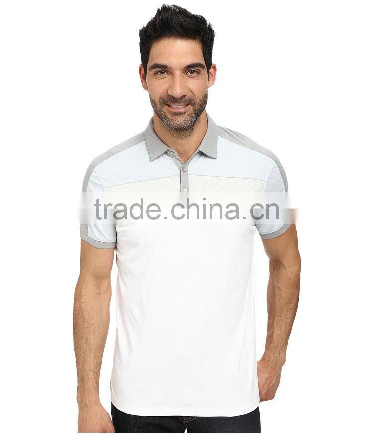 Tri color blocked color combination polo shirt