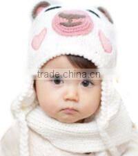 Hand Made Cartoon Animal Winter knitted Baby Crochet Hat