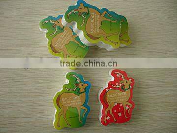 cotton magic/compressed towel