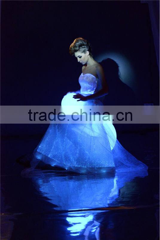 Expensive bridal flash wedding dress 2014 led light dress