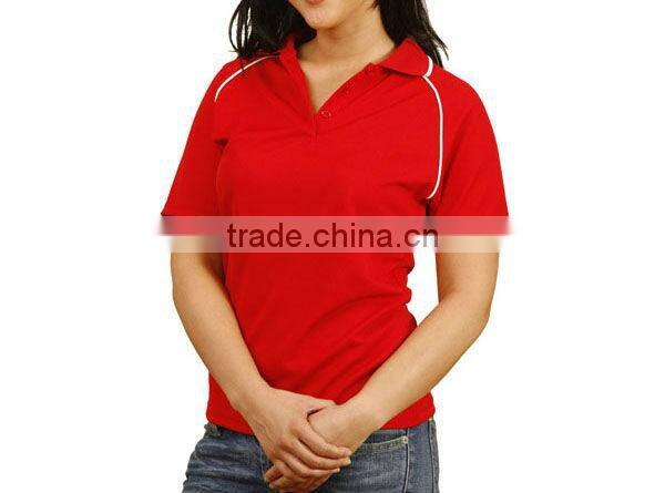 100% Polyester Women's Short Sleeve Polo Shirts
