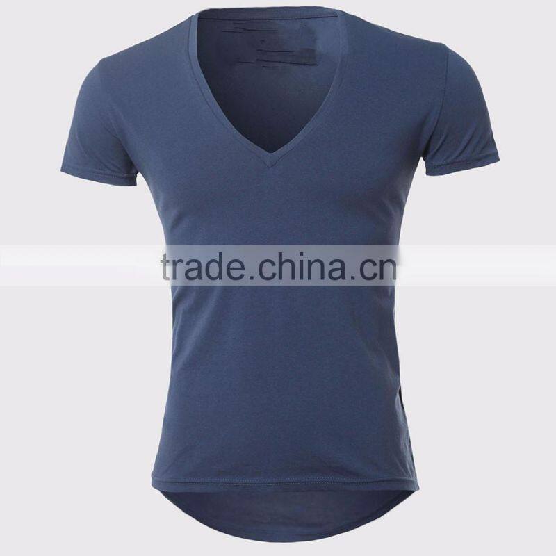 2017 bodybuilding sportswear top sale vneck tshirts blank