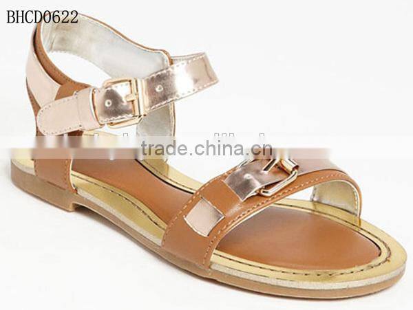 Shenzhen Manufacturer popular designer little girls nude beach sandal