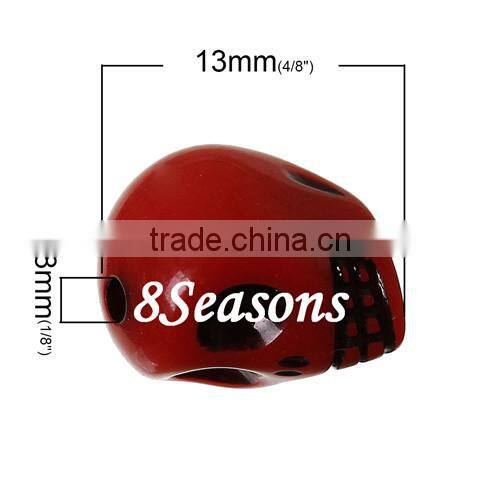 Mixed Halloween Skull Acrylic Spacer Beads 13mm x 9mm