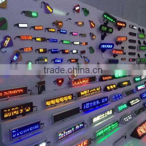 led dog id tag program moving message led word sign/Red four word led electronic badge card screen