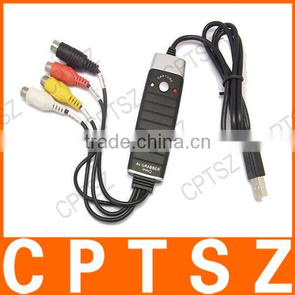 New Usb 2.0 Pc Transfer Av Vhs V8 Video for Audio Grabber Capture Card Dvd Maker Adapter with Snapshot Button