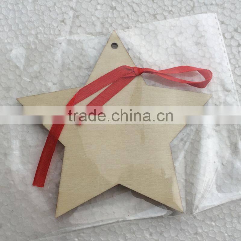 Christmas Ornament Hanging Decoration DIY Carving Star Wood Craft