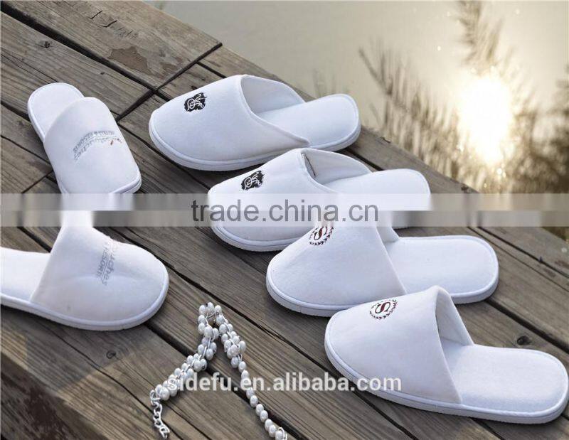 Top Quality Cotton Velvet Personalized Hotel Slippers With Logo