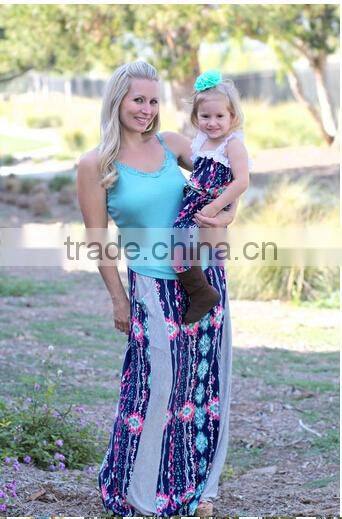 Mommy and me maxi dress mother and daughter dress design kids clothing wholesale girls birthday dresses