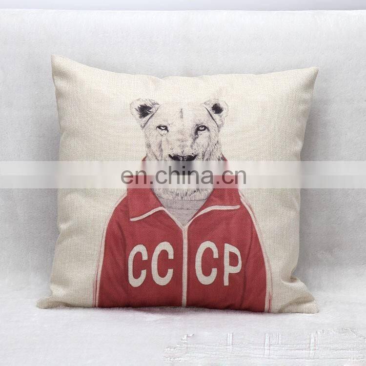 Mr Animals Cushhion Cover Linen Pillow