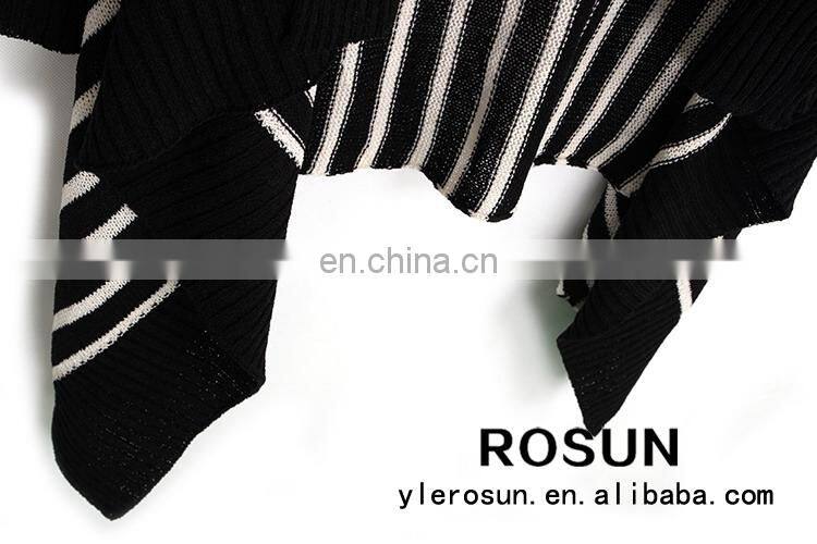 American style zebra striped design sweater long length cardigan