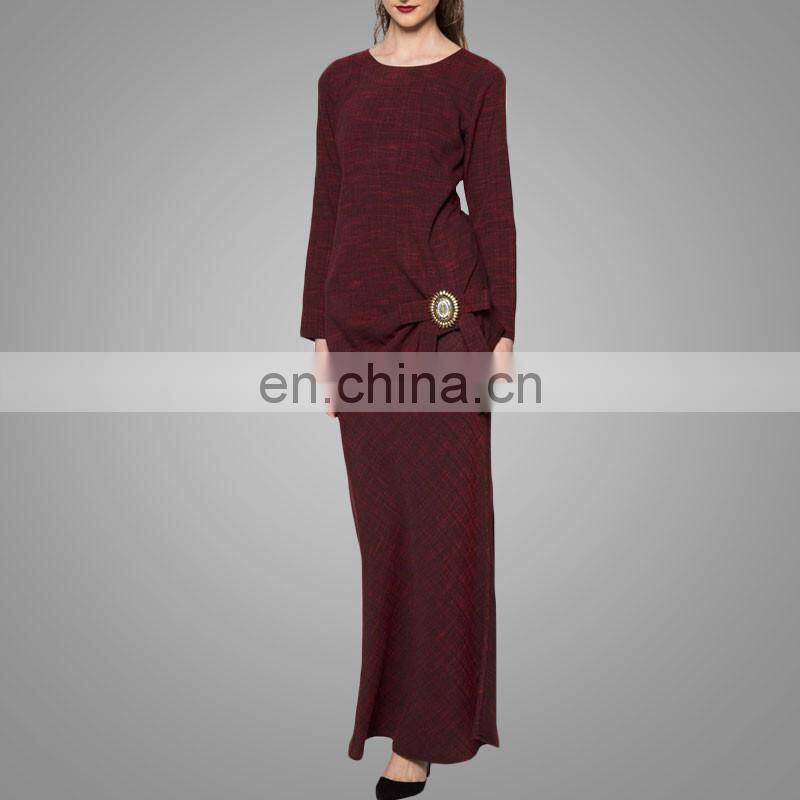 Red rock modern kurung long sleeve baju kurung muslimah for pregnant woman