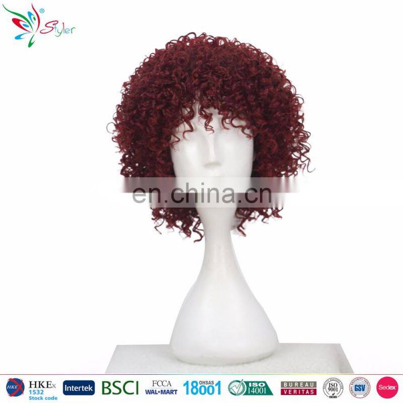 yiwu wig factory wholesale cheap curly synthetic cosplay wigs