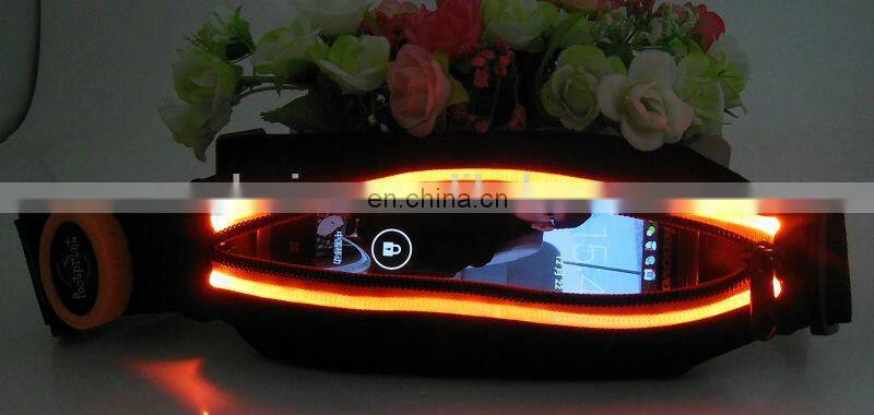 Portable running pouch belt pack LED hot sale waist led pouch belt Luminous running pouch belt in night