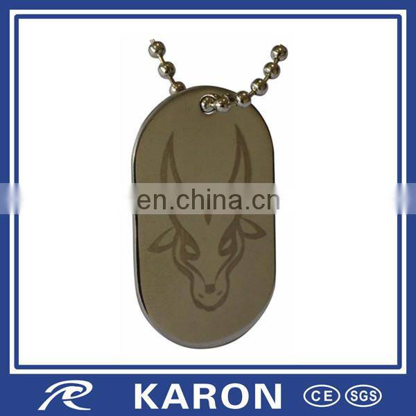 wholesale custom debossed logo solid brass dog tag