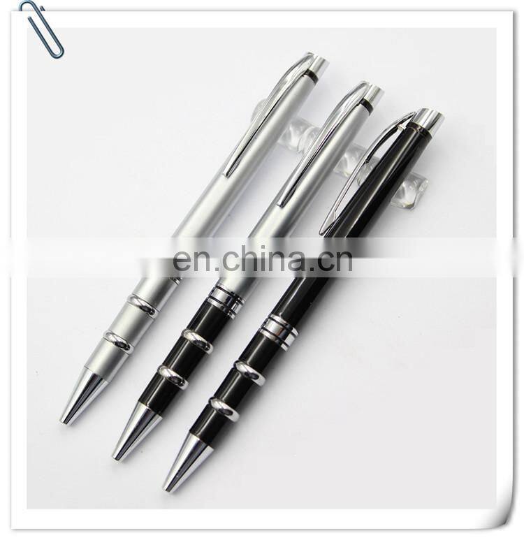 twist action colorful polished barrel metal l ballpoint ball pen with shiny chrome accents